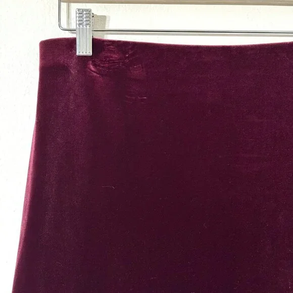 Vtg Y2K Velvet Floral Pencil Skirt Stretch Burgundy Witchy Whimsigoth - Picture 3 of 13